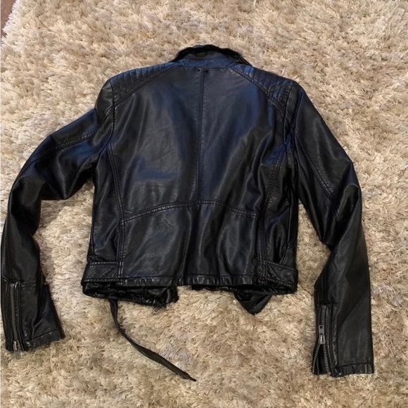 Free People Leather Motorcycle/Bomber Jacket NWOT - Picture 5 of 9